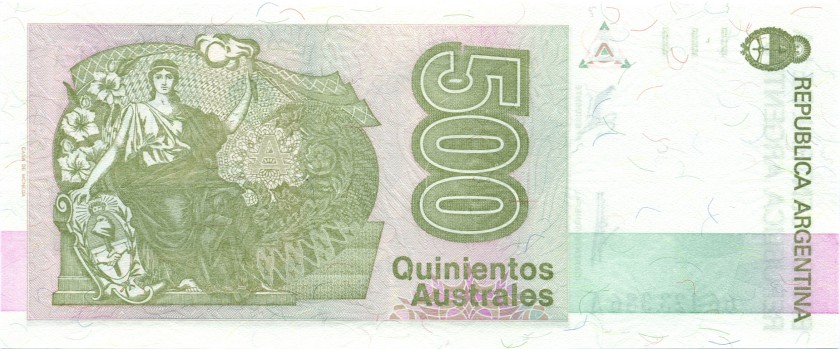 Argentina P328b 500 Australes 1988-1990 UNC