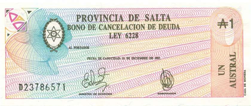 Argentina PS2612e 1 Austral 1987 UNC