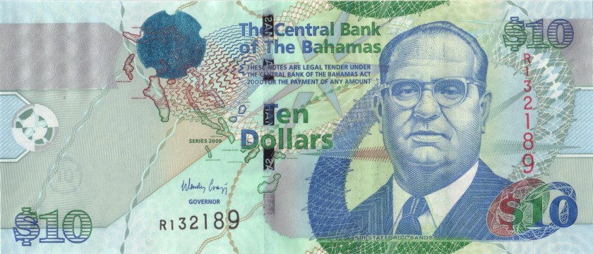 Bahamas P73A 10 Dollars 2009 UNC