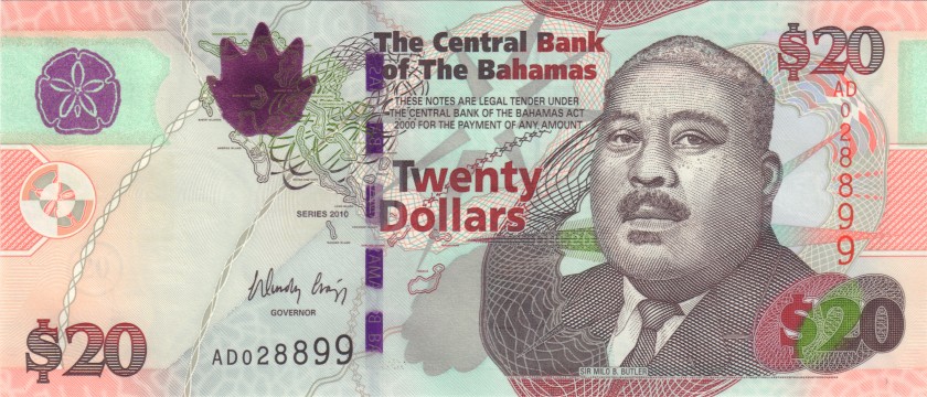Bahamas P74A 20 Dollars 2010 UNC