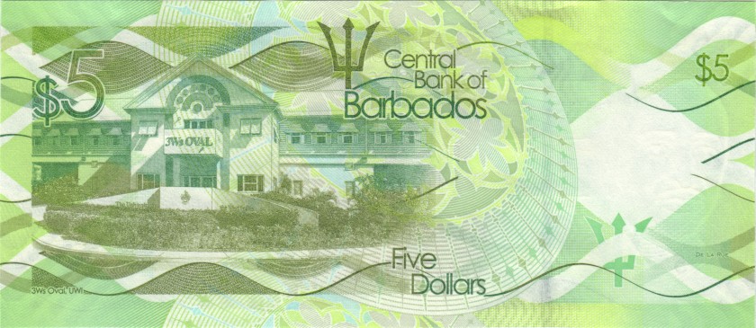 Barbados P74c 5 Dollars 2018 UNC