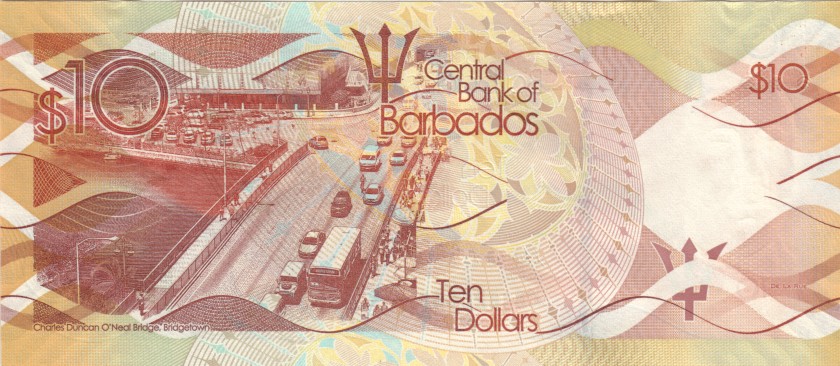 Barbados P75c 10 Dollars 2018 UNC