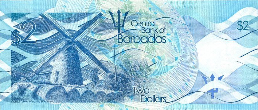 Barbados P73 2 Dollars 2013 UNC