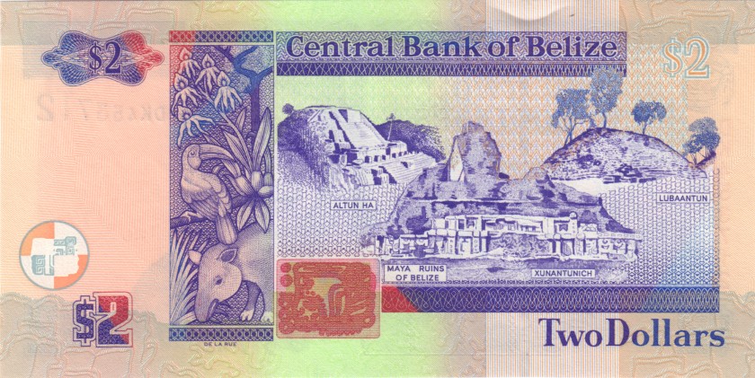 Belize P66d 2 Dollars 2011 UNC