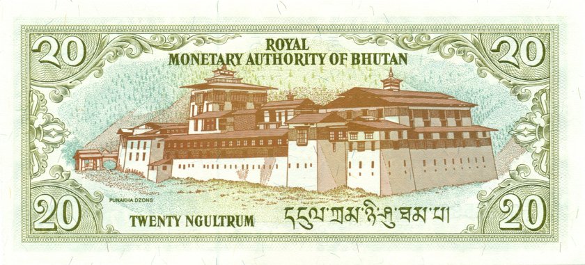 Bhutan P23 20 Ngultrum 2000 UNC