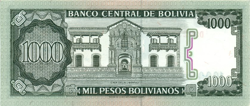 Bolivia P167a(3) 1.000 Pesos Bolivianos 1982 UNC