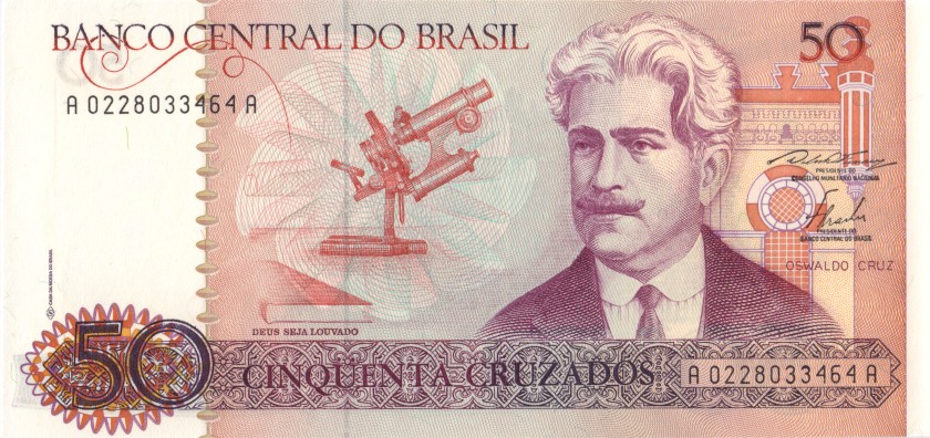 Brazil P210a 50 Cruzados 1986 UNC