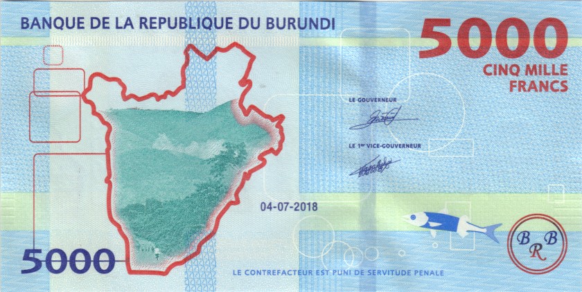 Burundi P53 5.000 Francs / Amafranga 2018 UNC