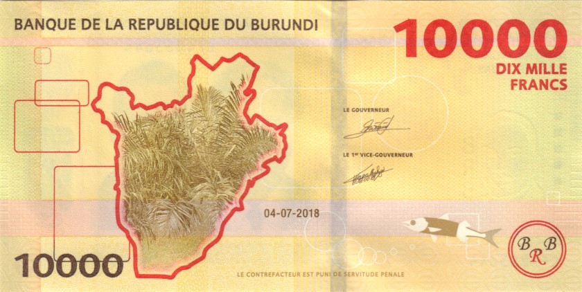 Burundi P54 10.000 Francs / Amafranga 2018 UNC