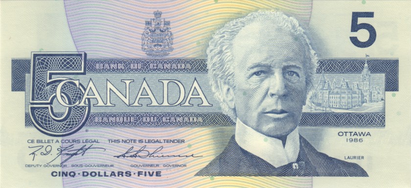 Canada P95d 5 Dollars 1986 UNC