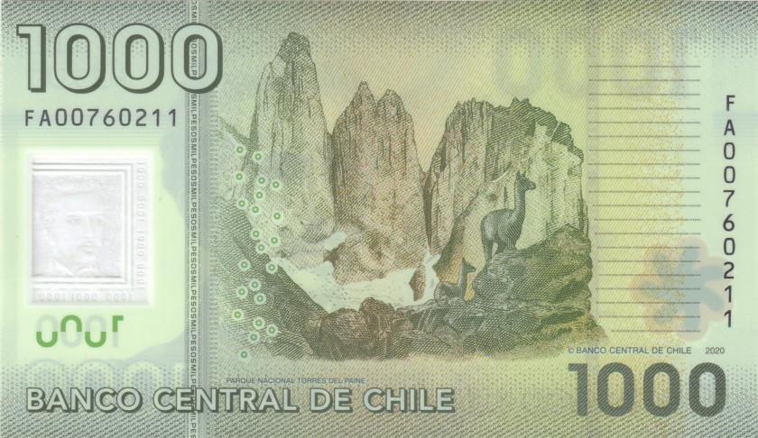 Chile P161k 1.000 Pesos 2020 UNC