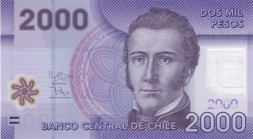 Chile P162f 2.000 Pesos 2016 UNC