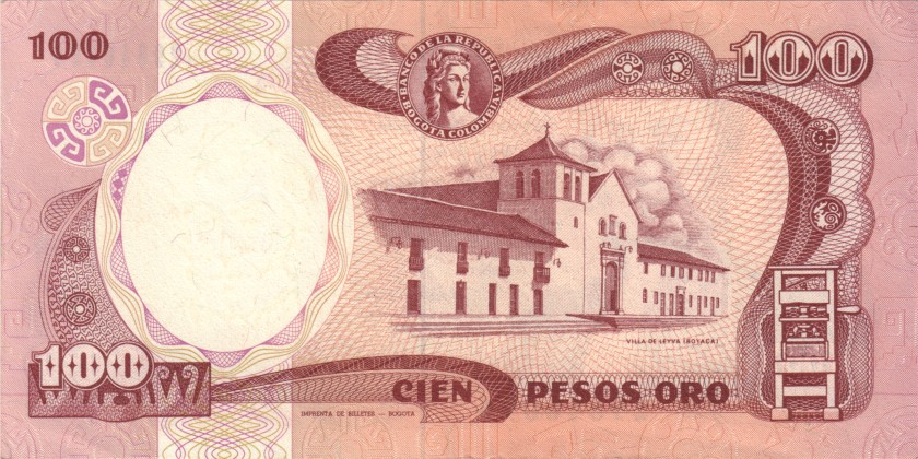 Colombia P426e 100 Pesos Oro 1990 UNC