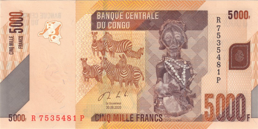 Congo Democratic Republic P102c 5.000 Francs 2020 UNC