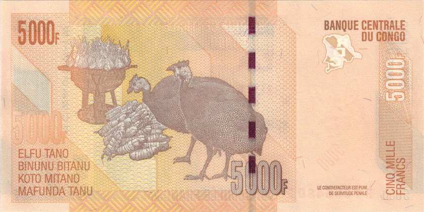 Congo Democratic Republic P102c 5.000 Francs 2020 UNC