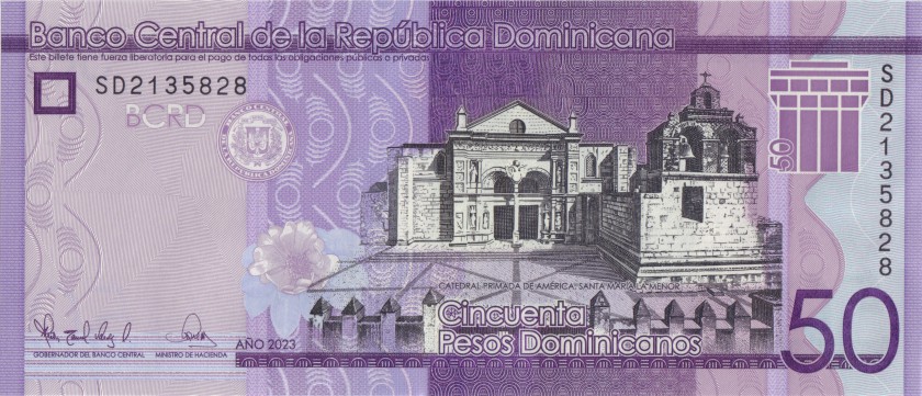 Dominican Republic P189 50 Pesos Oro 2023 UNC