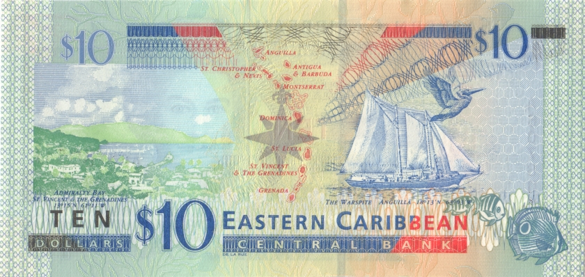 Eastern Caribbean States P43u 10 Dollars 2003 UNC