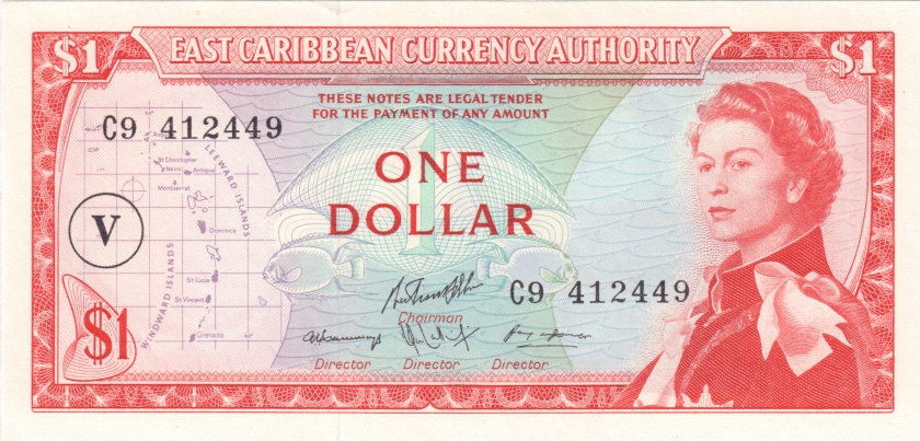 Eastern Caribbean States P13o 1 Dollar 1965 UNC