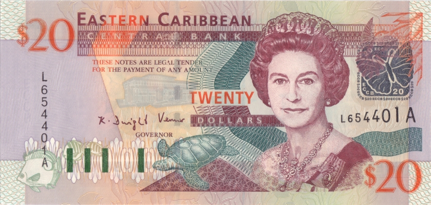 Eastern Caribbean States P44a 20 Dollars 2003 UNC