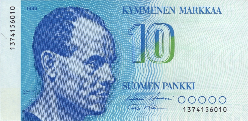 Finland P113a(22) 10 Mark 1986 UNC