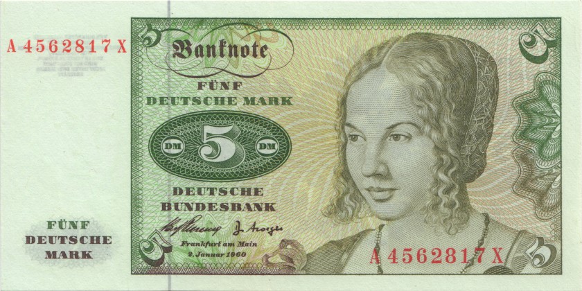 Germany P18 5 Deutsche Mark 1960 UNC