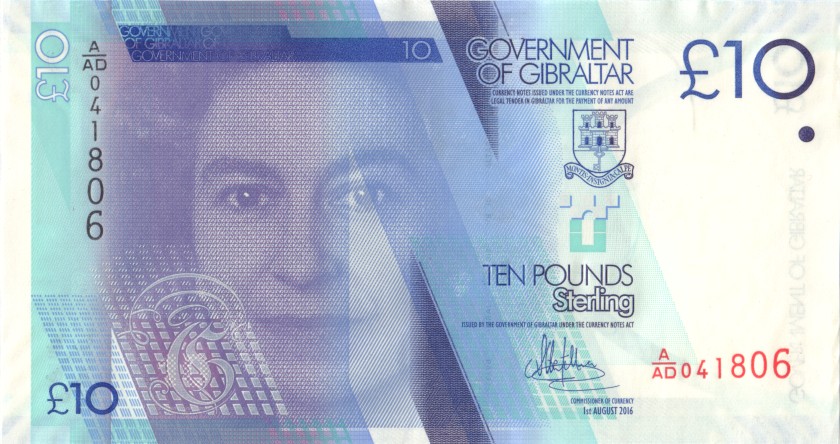 Gibraltar P36 10 Pounds Sterling 2016 UNC