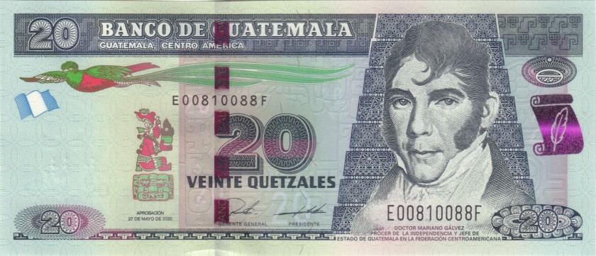 Guatemala P124i 20 Quetzales 2020 UNC