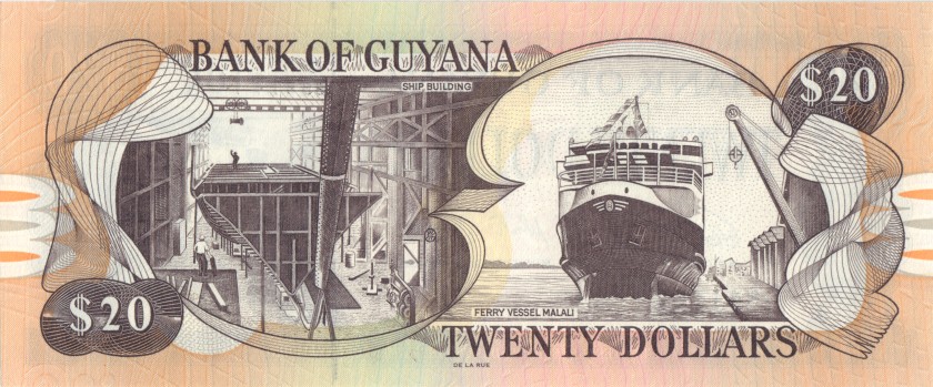 Guyana P30g 20 Dollars 2018 UNC