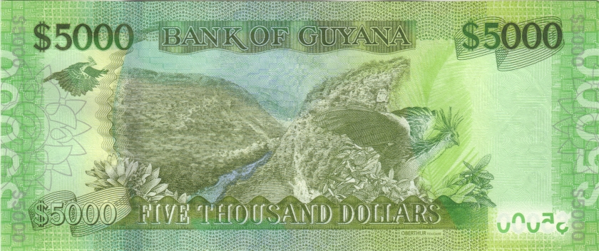 Guyana P40a(3) 5.000 Dollars 2022 UNC