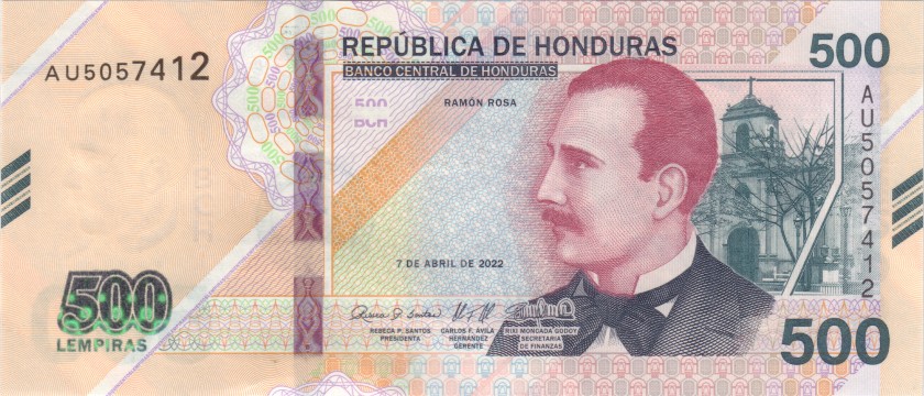 Honduras P-W113 500 Lempiras 2022 UNC