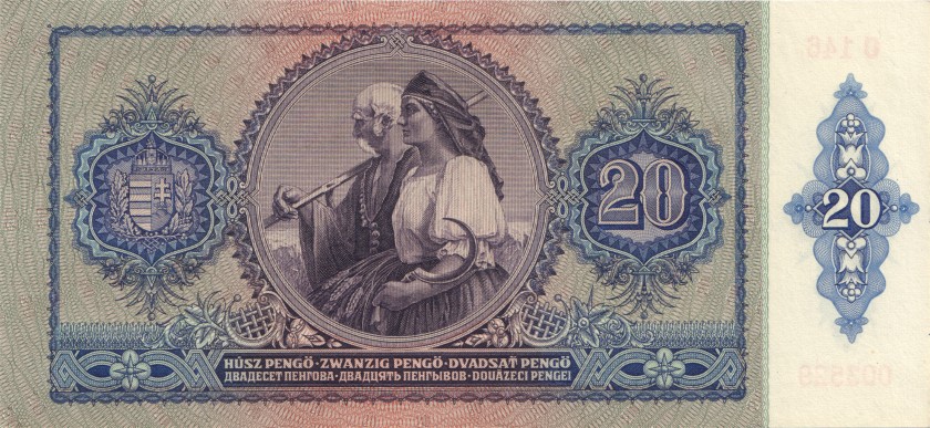 Hungary P109 20 Pengő 1941 UNC