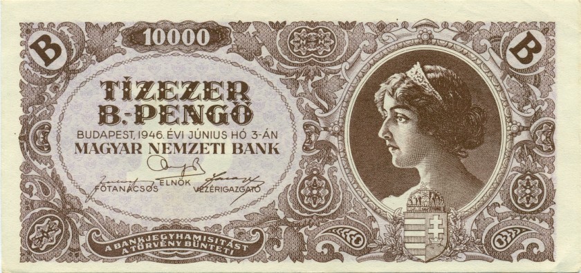 Hungary P132 10.000 B.-Pengő 1946 AU