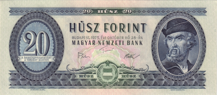 Hungary P169f 20 Forint 1975 UNC