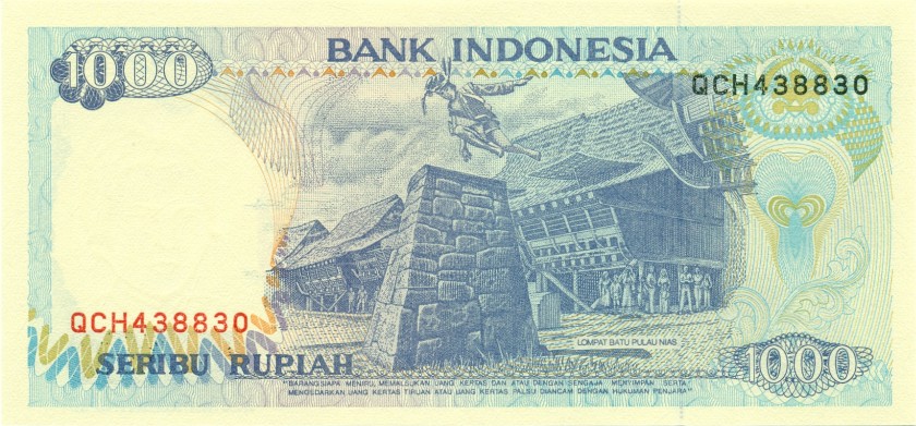 Indonesia P129f 1.000 Rupiah 1992/1997 UNC