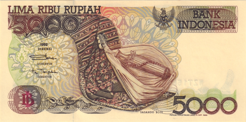 Indonesia P130g 5.000 Rupiah 1992/1998 UNC