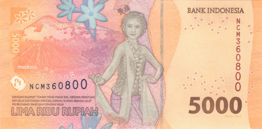 Indonesia P-W164 5.000 Rupiah 2023 UNC