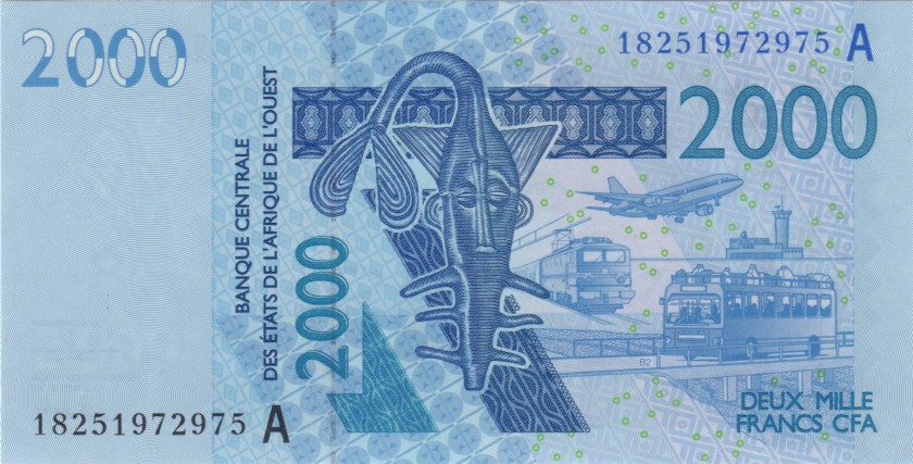 West African States Ivory Coast P116Ar 2.000 Francs 2018 UNC