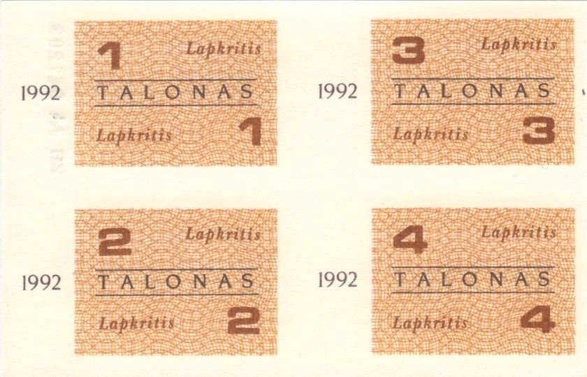 Lithuania PNL 1992 - 1993 Food Coupons 13 banknotes UNC