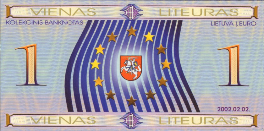 Lithuania PNL 1, 3, 5, 20, 50, 100, 200 LitEurai 7 banknotes 2002 UNC