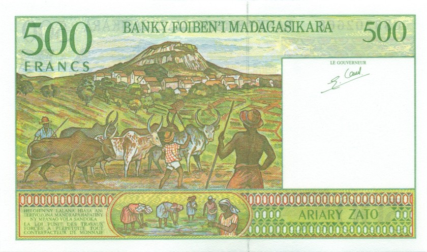 Madagascar P75b 500 Francs (100 Ariary) 1994 UNC