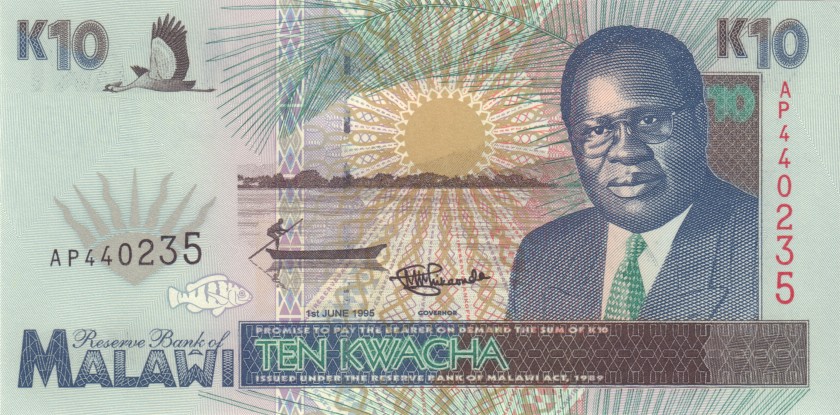 Malawi P31 10 Kwacha 1995 UNC