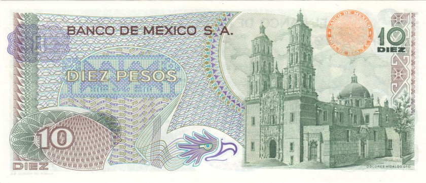 Mexico P63h(4) 10 Pesos Serie DY 1975 UNC