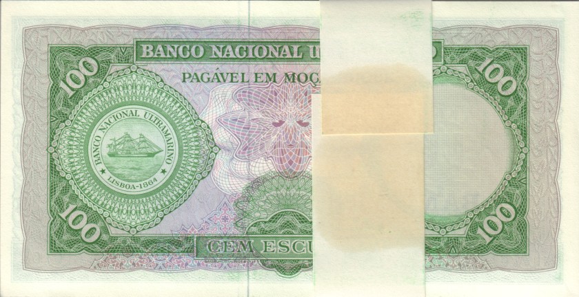 Mozambique P117 100 Escudos Bundle 100 pcs 1961 UNC