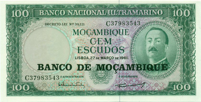 Mozambique P117 100 Escudos Bundle 100 pcs 1961 UNC