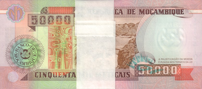 Mozambique P138 50.000 Meticais Bundle 100 pcs 1993 UNC