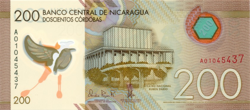 Nicaragua P213 200 Córdobas 2014 UNC