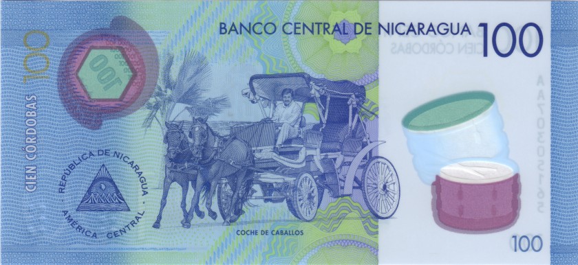 Nicaragua P212b 100 Cordobas 2021 UNC