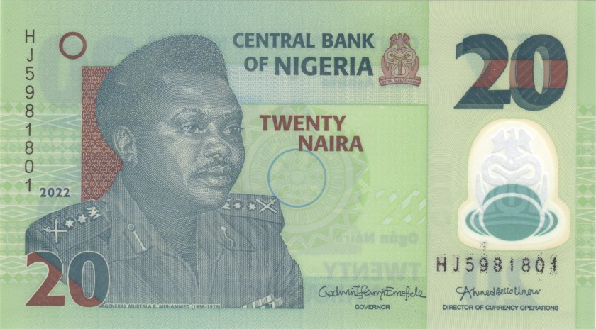 Nigeria P34 20 Naira 2022 UNC