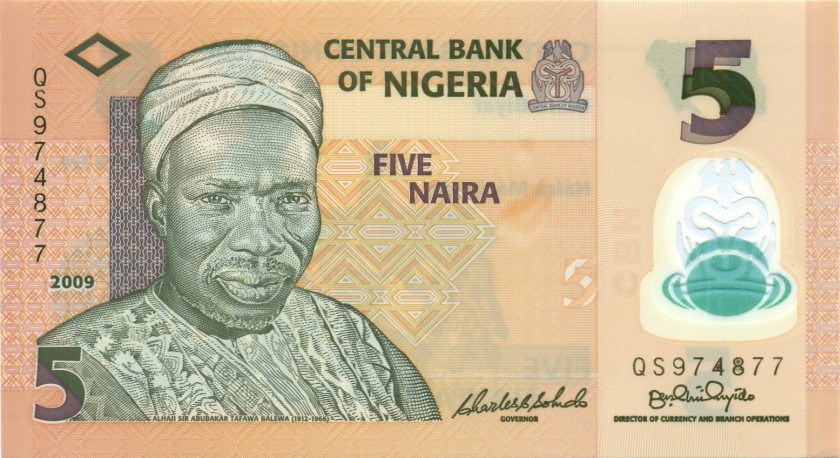 Nigeria P38a 5 Naira 2009 UNC