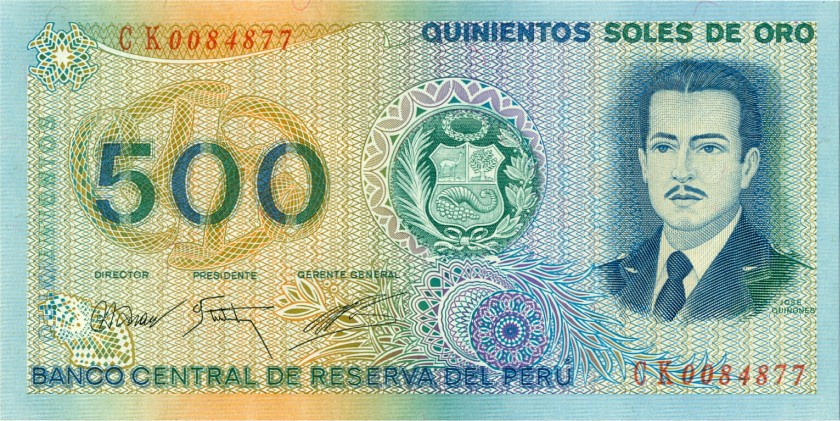 Peru P115 500 Soles de Oro 1976 UNC